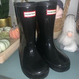 Black gloss Hunter boots-toddler